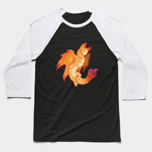 Fire Blossom Dragon Baseball T-Shirt